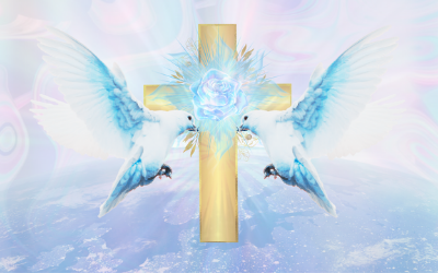 Rainbow Plasma Christ / Magdalene, Blue/White Dove Portal
